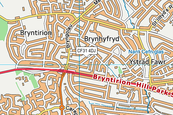 CF31 4DJ map - OS VectorMap District (Ordnance Survey)