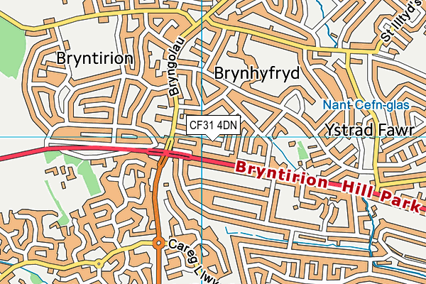 CF31 4DN map - OS VectorMap District (Ordnance Survey)