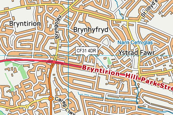 CF31 4DR map - OS VectorMap District (Ordnance Survey)