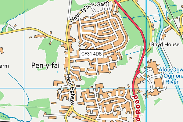 CF31 4DS map - OS VectorMap District (Ordnance Survey)