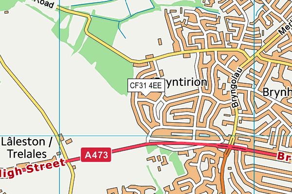 CF31 4EE map - OS VectorMap District (Ordnance Survey)