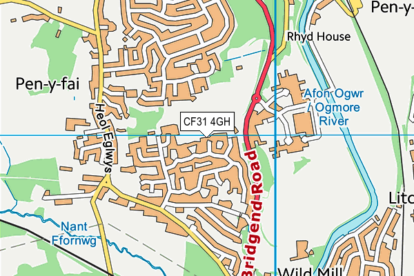 CF31 4GH map - OS VectorMap District (Ordnance Survey)