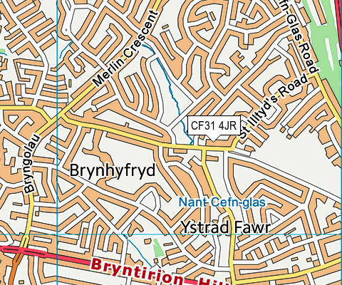 CF31 4JR map - OS VectorMap District (Ordnance Survey)