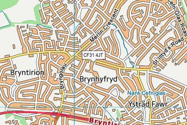 Llangewydd Junior School map (CF31 4JT) - OS VectorMap District (Ordnance Survey)