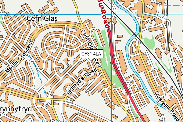 CF31 4LA map - OS VectorMap District (Ordnance Survey)