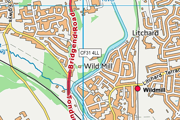 CF31 4LL map - OS VectorMap District (Ordnance Survey)