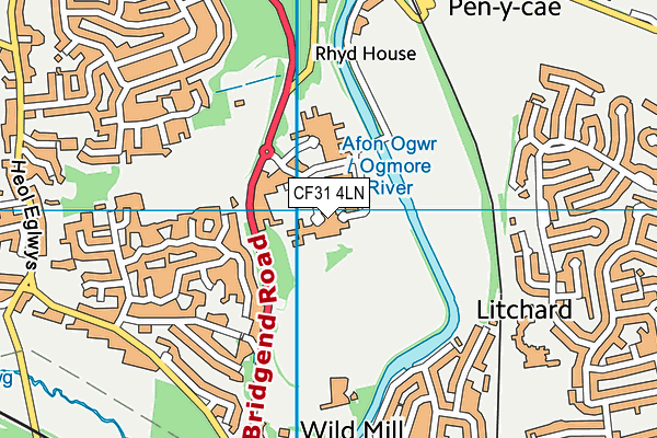 CF31 4LN map - OS VectorMap District (Ordnance Survey)