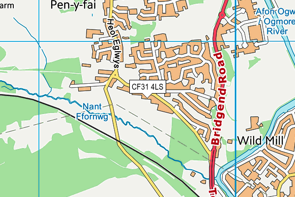 CF31 4LS map - OS VectorMap District (Ordnance Survey)