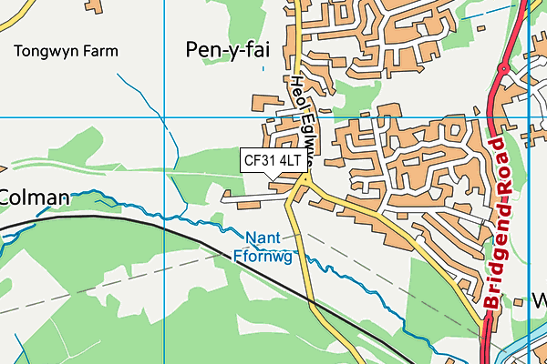 CF31 4LT map - OS VectorMap District (Ordnance Survey)