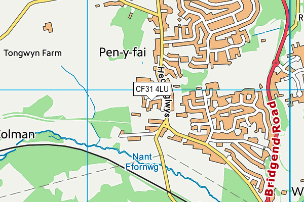 CF31 4LU map - OS VectorMap District (Ordnance Survey)