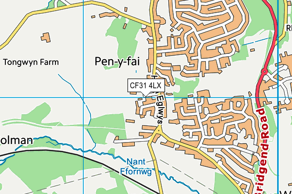 Penyfai C.I.W. Primary map (CF31 4LX) - OS VectorMap District (Ordnance Survey)