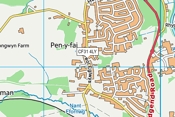 CF31 4LY map - OS VectorMap District (Ordnance Survey)