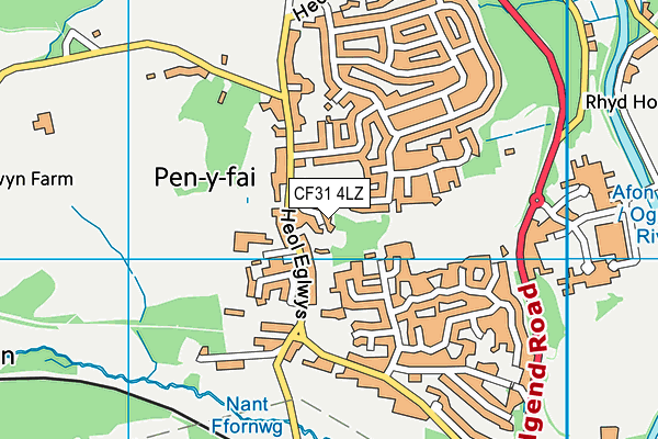 CF31 4LZ map - OS VectorMap District (Ordnance Survey)