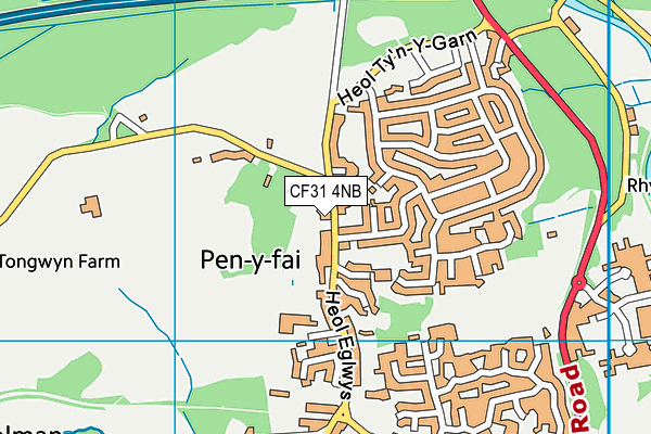 CF31 4NB map - OS VectorMap District (Ordnance Survey)