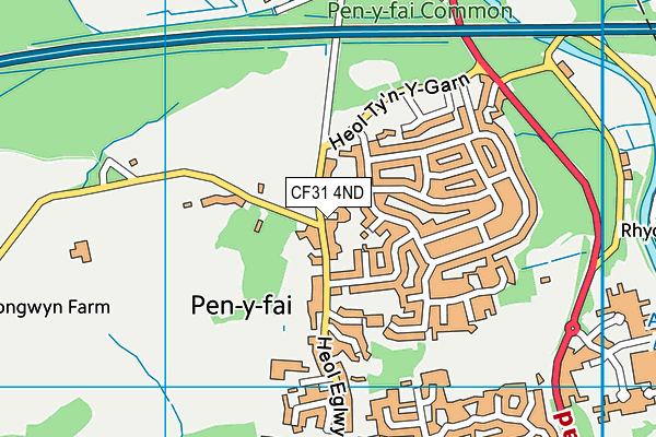 CF31 4ND map - OS VectorMap District (Ordnance Survey)