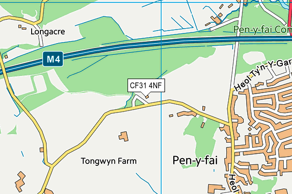 CF31 4NF map - OS VectorMap District (Ordnance Survey)