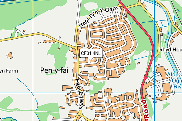 CF31 4NL map - OS VectorMap District (Ordnance Survey)