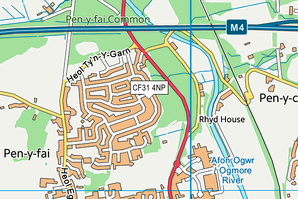 CF31 4NP map - OS VectorMap District (Ordnance Survey)