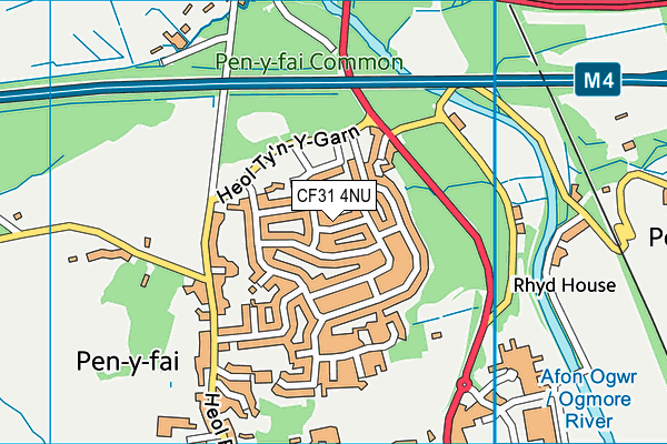 CF31 4NU map - OS VectorMap District (Ordnance Survey)