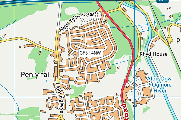 CF31 4NW map - OS VectorMap District (Ordnance Survey)