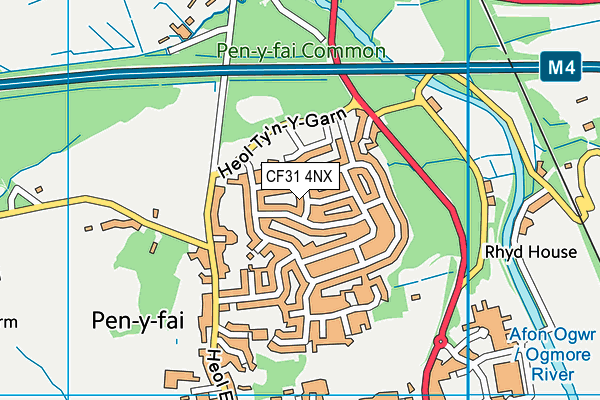 CF31 4NX map - OS VectorMap District (Ordnance Survey)