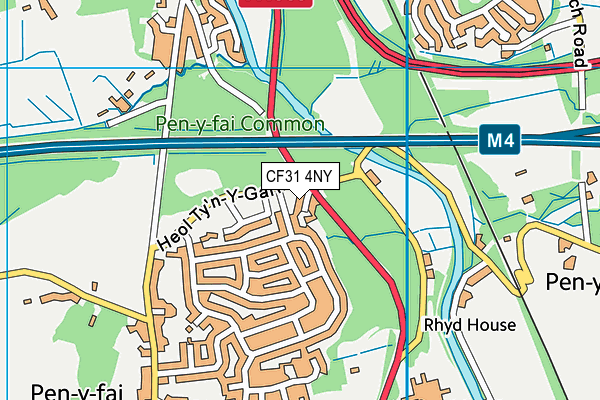 CF31 4NY map - OS VectorMap District (Ordnance Survey)