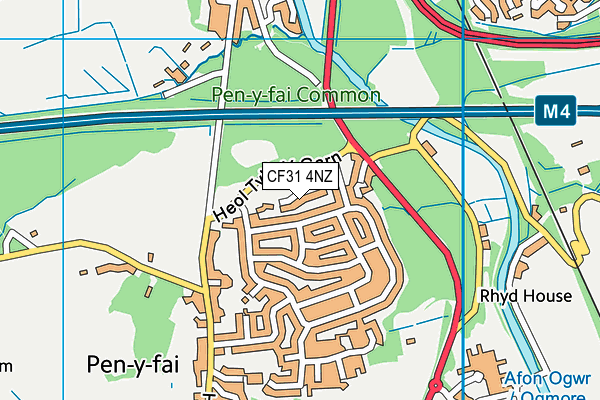 CF31 4NZ map - OS VectorMap District (Ordnance Survey)