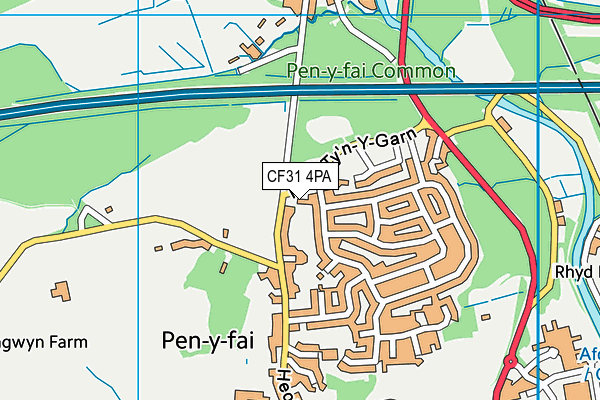 CF31 4PA map - OS VectorMap District (Ordnance Survey)