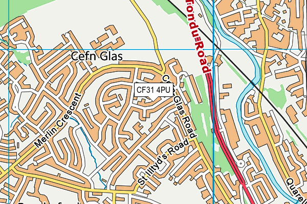 CF31 4PU map - OS VectorMap District (Ordnance Survey)