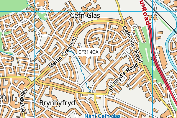 CF31 4QA map - OS VectorMap District (Ordnance Survey)