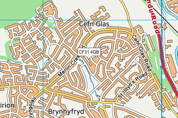 CF31 4QB map - OS VectorMap District (Ordnance Survey)