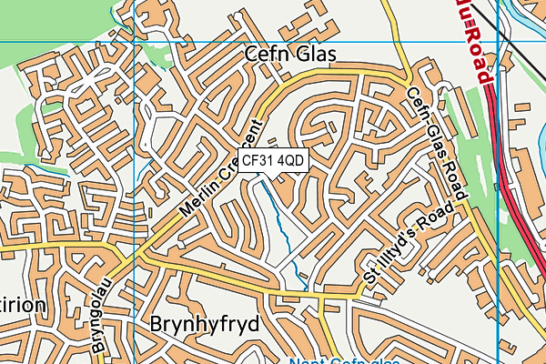 CF31 4QD map - OS VectorMap District (Ordnance Survey)