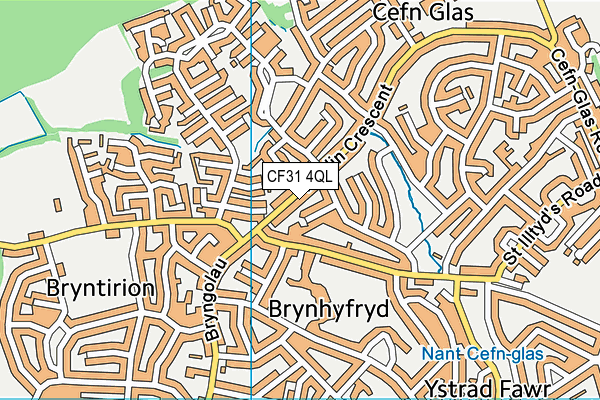 CF31 4QL map - OS VectorMap District (Ordnance Survey)