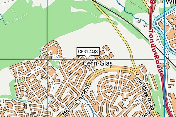 CF31 4QS map - OS VectorMap District (Ordnance Survey)