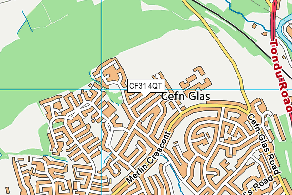 CF31 4QT map - OS VectorMap District (Ordnance Survey)