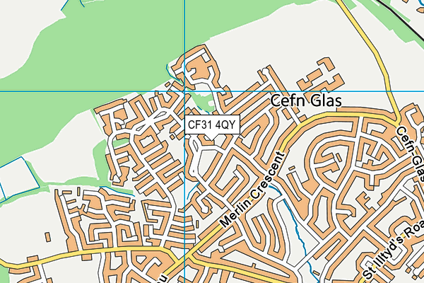 CF31 4QY map - OS VectorMap District (Ordnance Survey)