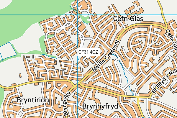 CF31 4QZ map - OS VectorMap District (Ordnance Survey)