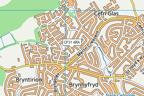 CF31 4RA map - OS VectorMap District (Ordnance Survey)