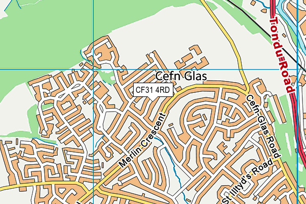 CF31 4RD map - OS VectorMap District (Ordnance Survey)