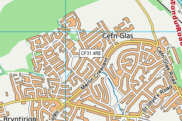 CF31 4RE map - OS VectorMap District (Ordnance Survey)