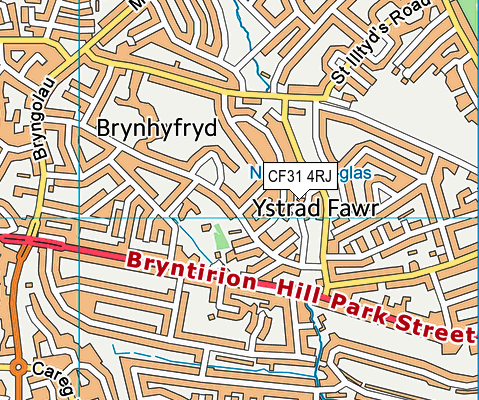 CF31 4RJ map - OS VectorMap District (Ordnance Survey)