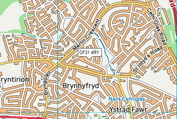 CF31 4RY map - OS VectorMap District (Ordnance Survey)