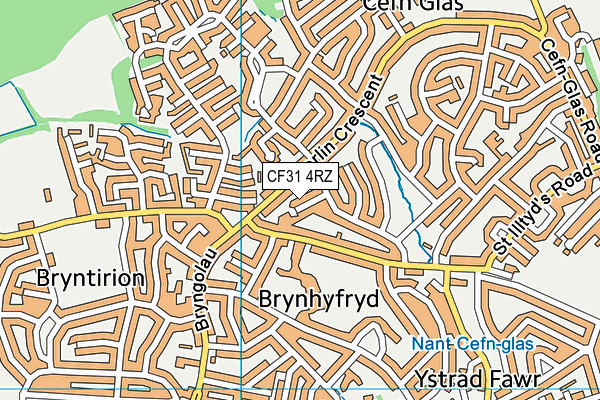 CF31 4RZ map - OS VectorMap District (Ordnance Survey)