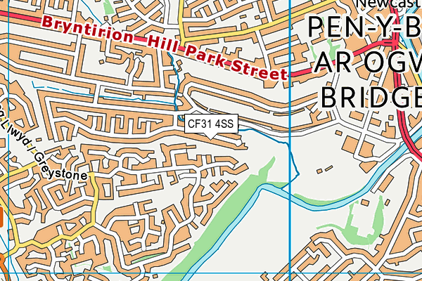 CF31 4SS map - OS VectorMap District (Ordnance Survey)