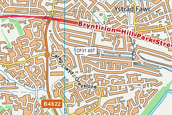 CF31 4ST map - OS VectorMap District (Ordnance Survey)