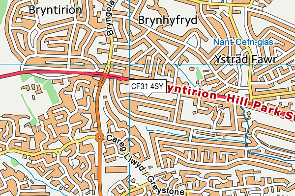 CF31 4SY map - OS VectorMap District (Ordnance Survey)