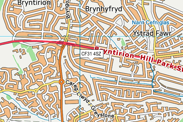 CF31 4SZ map - OS VectorMap District (Ordnance Survey)