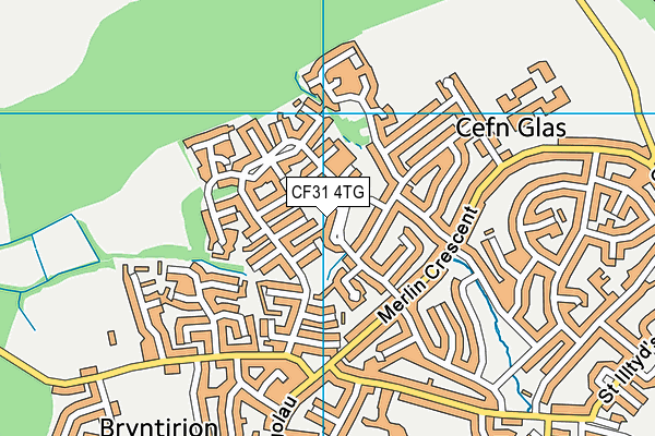 CF31 4TG map - OS VectorMap District (Ordnance Survey)