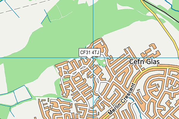 CF31 4TJ map - OS VectorMap District (Ordnance Survey)