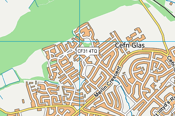 CF31 4TQ map - OS VectorMap District (Ordnance Survey)